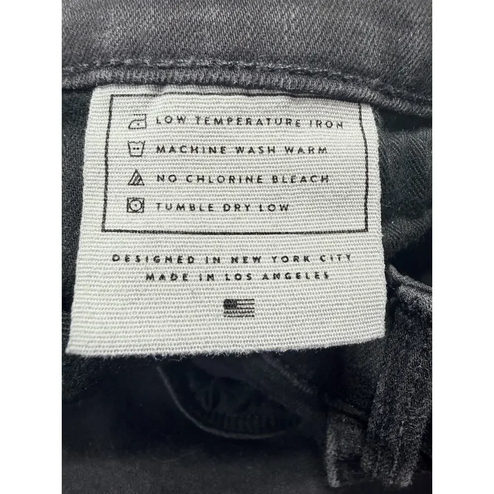 AYR The Hi-Rise Skinny Jeans Womens 29 Black Denim Made In LA Stretch W29 L28